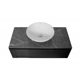 Тумба Манхэттен Антрацит матовый со столешницей 100 см и умывальником Zero 46