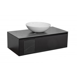 Тумба Манхэттен Антрацит матовый со столешницей 100 см и умывальником Zero 46