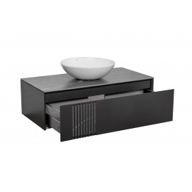 Тумба Манхэттен Антрацит матовый со столешницей 100 см и умывальником Zero 46