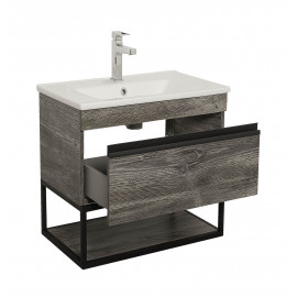 Тумба Лофт Айрон дуб морас 75 см с умывальником Arte консольная