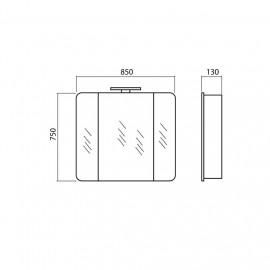Зеркальный шкаф Рома 85 см без подсветки 