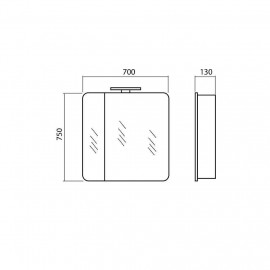 Зеркальный шкаф Рома 70 см без подсветки 