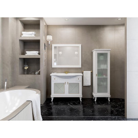 Зеркало Беатриче 80 см белый патина золото