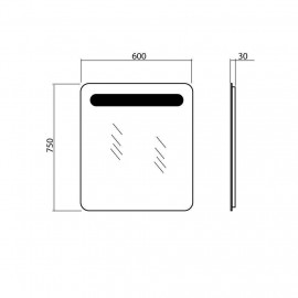 Зеркало Гамма 60 см с LED подсветкой
