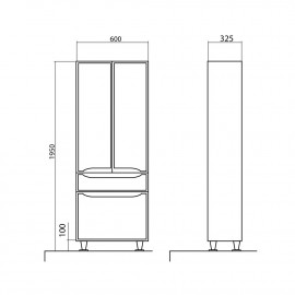 Пенал Родорс напольный 60 см с корзиной для белья