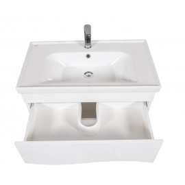 Тумба Альфа напольная 80 см белая с умывальником Frame