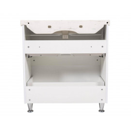 Тумба Альфа напольная 80 см белая с умывальником Frame