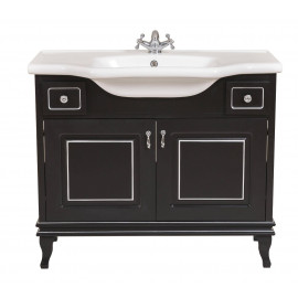 Тумба Беатриче 100 см черный патина хром с умывальником Нью Классик (позиция &quot;под заказ&quot;)