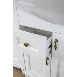 Тумба Беатриче 100 см белый патина золото с Умывальником Нью Классик