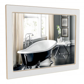 Зеркало Беатриче 100 см белый патина золото