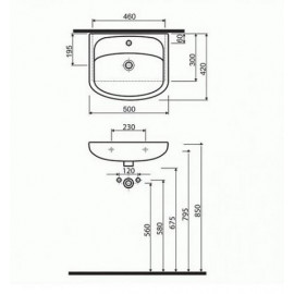 Тумба Квадро 50 см с умывальником