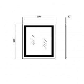 Зеркало Альфа 60 см с LED подсветкой