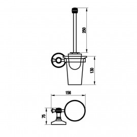 Щетка для унитаза Милано бронза 9629