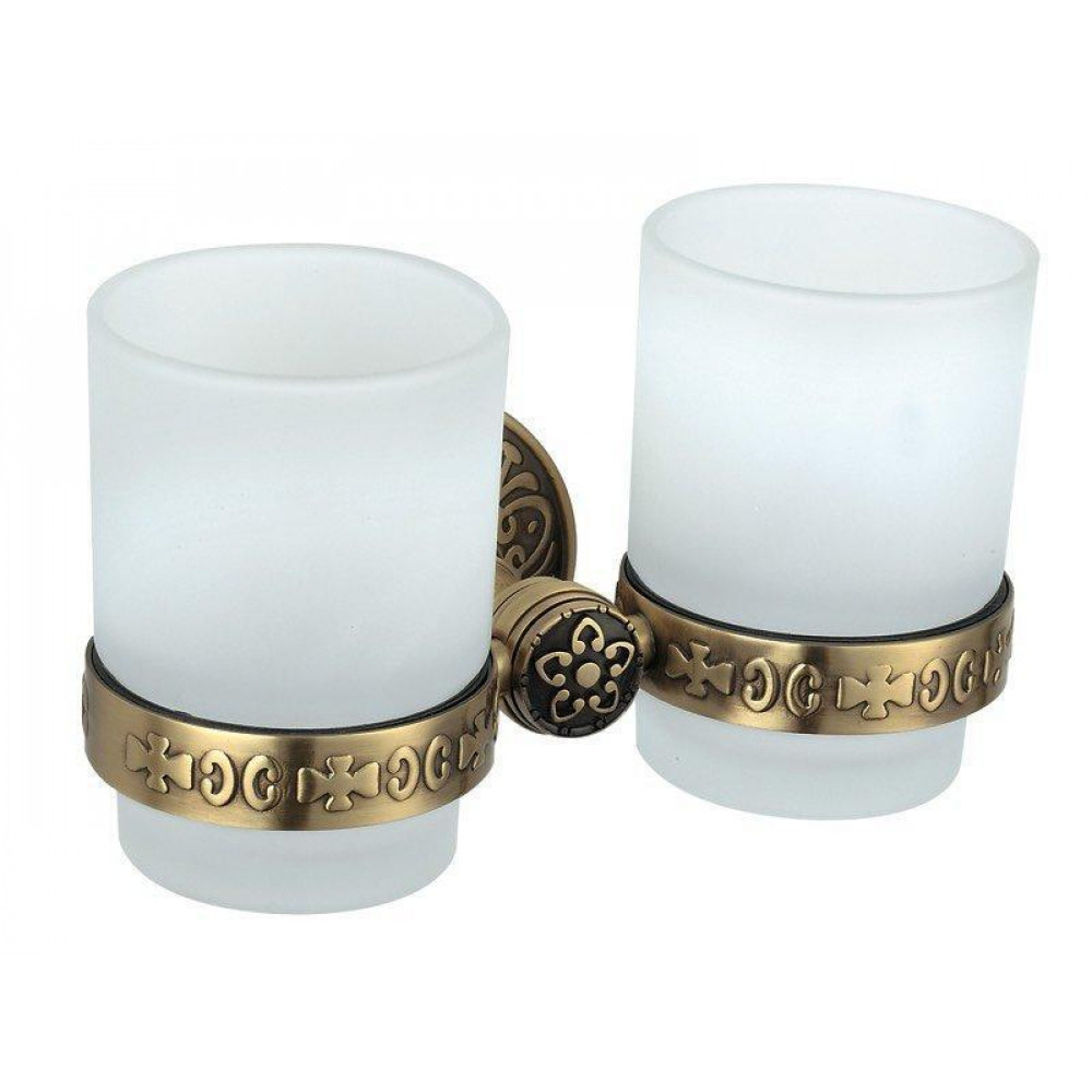 Стакан для зубных щеток Милано бронза двойной 9628