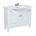 Тумба Беатриче 100 см белая патина хром с Умывальником Нью Классик