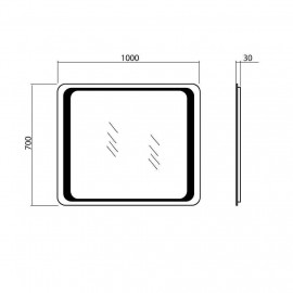 Зеркало Омега 100 см с LED подсветкой