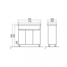 Тумба Омега напольная 80 см с умывальником Frame