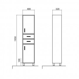 Пенал Ассоль напольный 40 см без корзины для белья