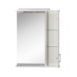 Зеркало Ассоль 65 см с пеналом справа и подсветкой