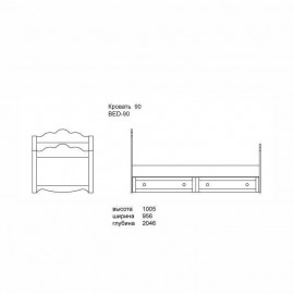 Кровать Мисс Флавер 90 см (без ниши)
