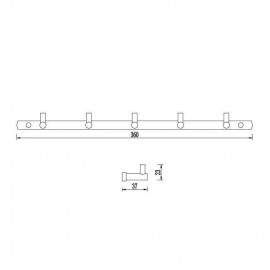 Планка с крючками Терра на 5 крючков 8056×5