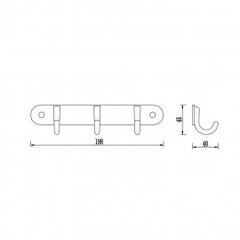 Планка с крючками Глория (3 крючка) 8055×3