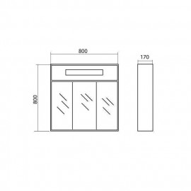 Зеркальный шкаф Париж 80 см с подсветкой