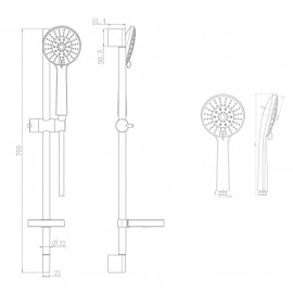 Душевой гарнитур Gloria GL0260, 600мм
