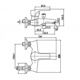 Смеситель для ванны Rodos 90801