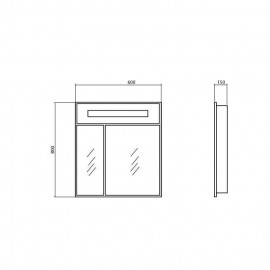 Зеркальный шкаф Ника 60 см с подсветкой