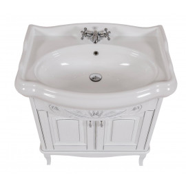 Тумба Микела 80 см белая с умывальником