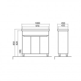 Тумба Омега напольная 100 см с умывальником Frame
