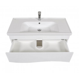 Тумба Альфа напольная 100 см белая с умывальником Frame