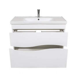 Тумба Альфа напольная 100 см белая с умывальником Frame