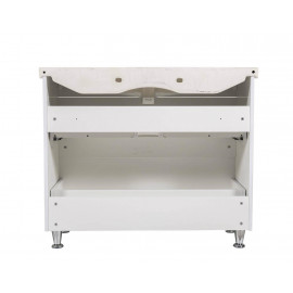 Тумба Альфа напольная 100 см белая с умывальником Frame