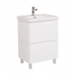 Тумба Венеция напольная 60 см Белая с умывальником Сити