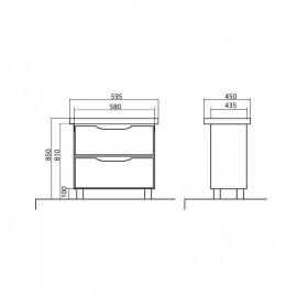 Тумба Венеция напольная 60 см Белая с умывальником Сити