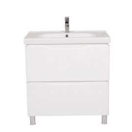 Тумба Венеция напольная 80 см Белая с умывальником Сити