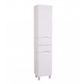 Пенал Венеция напольный 40 см Белый c корзиной для белья (правый)