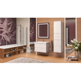 Тумба Венеция консольная 60 см Белая с умывальником Сити