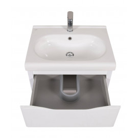 Тумба Венеция консольная 60 см Белая с умывальником Сити