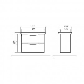 Тумба Венеция консольная 60 см Белая с умывальником Сити