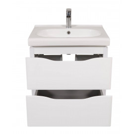 Тумба Венеция консольная 60 см Белая с умывальником Сити