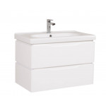 Тумба Венеция консольная 80 см Белая с умывальником Сити