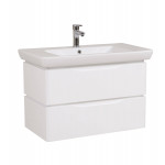 Тумба Венеция консольная 85 см Белая с умывальником Порто