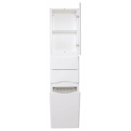 Пенал Венеция консольный 40 см Белый с корзиной для белья (правый)