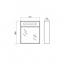 Зеркальный шкаф Париж 65 см с подсветкой