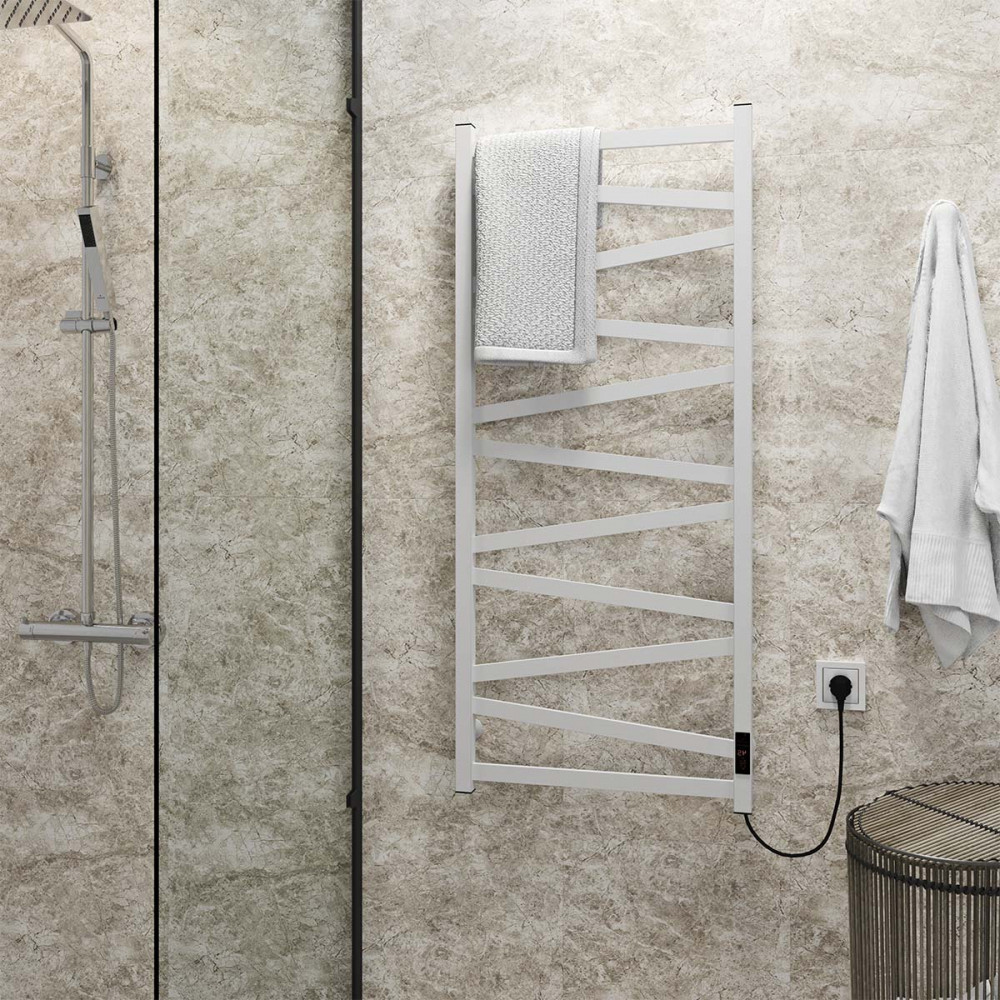 Полотенцесушитель электрический Alpha П11 500х1200 Э правое подключение белый DEFFI AL 120.50.11 ER W