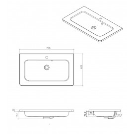 Тумба Акцент Консольная 80 см с Умывальником Альфа