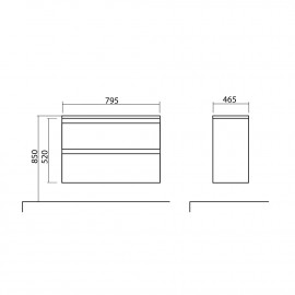 Тумба Акцент Консольная 80 см с Умывальником Альфа